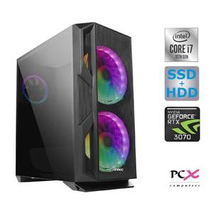 Namizni računalnikPCX EXIES i7-10700F/16GB/SSD500GB/2TB/RTX3070-8GB